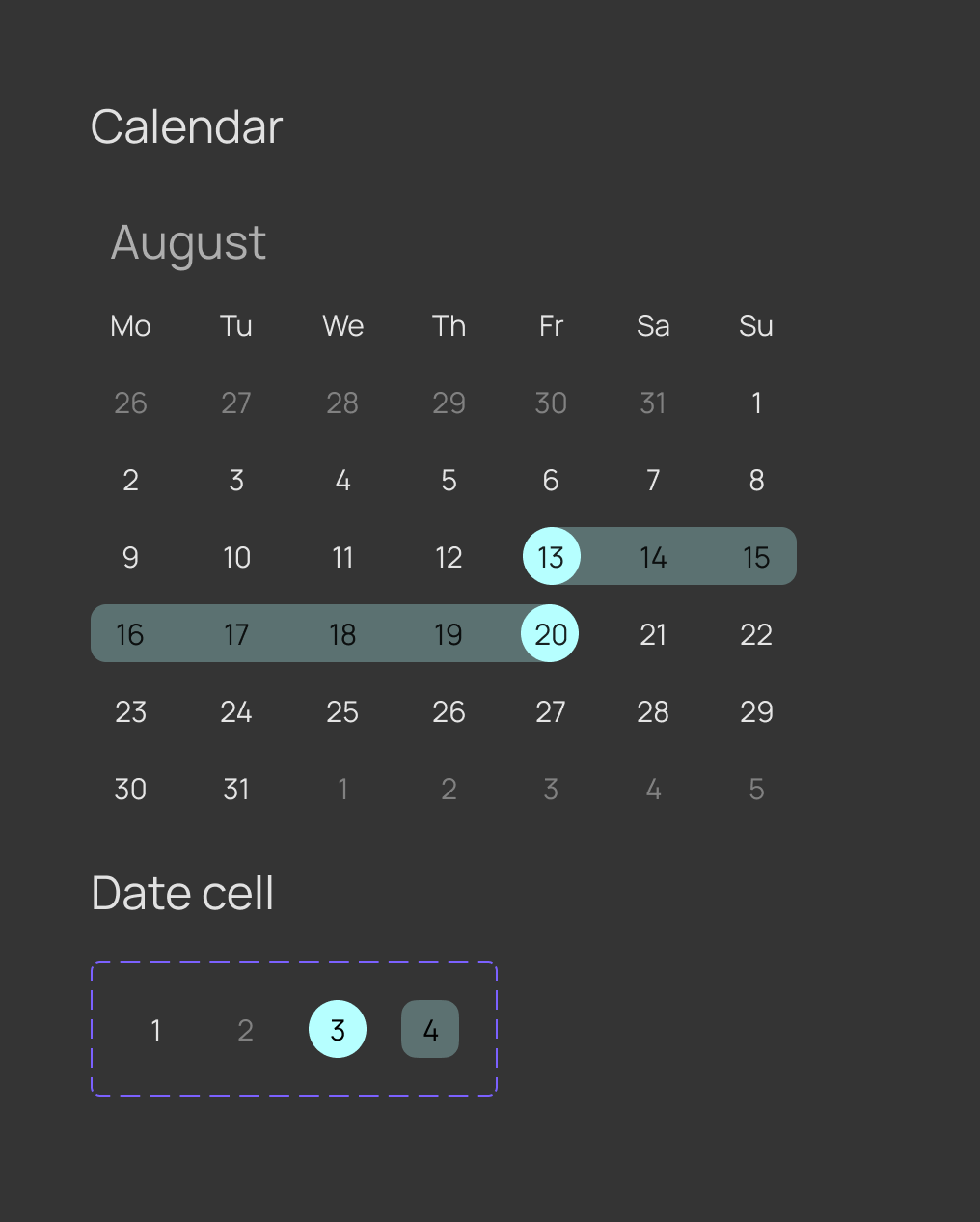 Design System tables